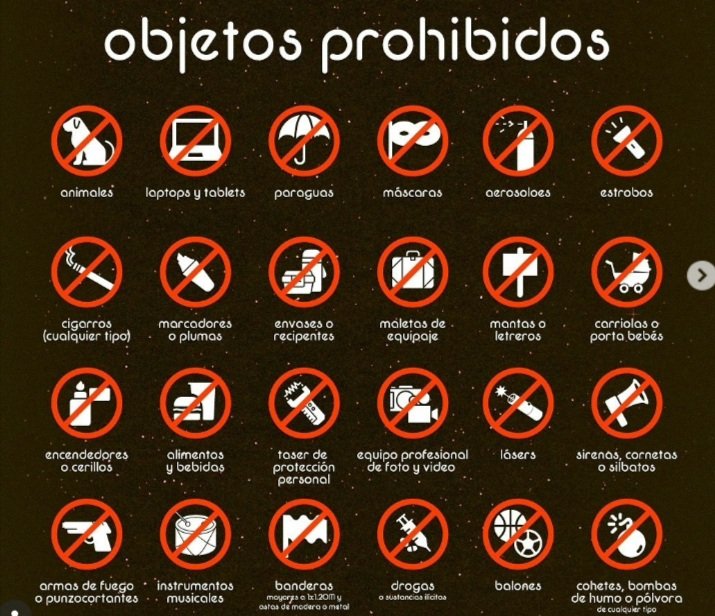 Estadio BBVA Prohibited Items