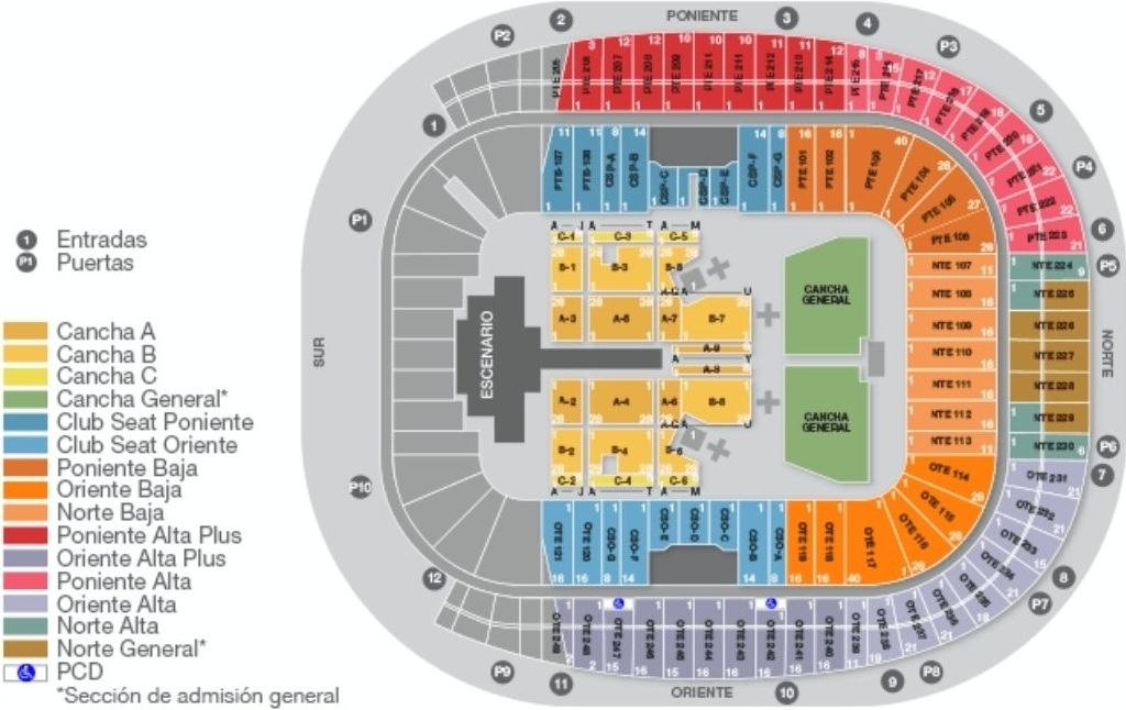 Monterrey Estadio BBVA Seating Chart Concerts