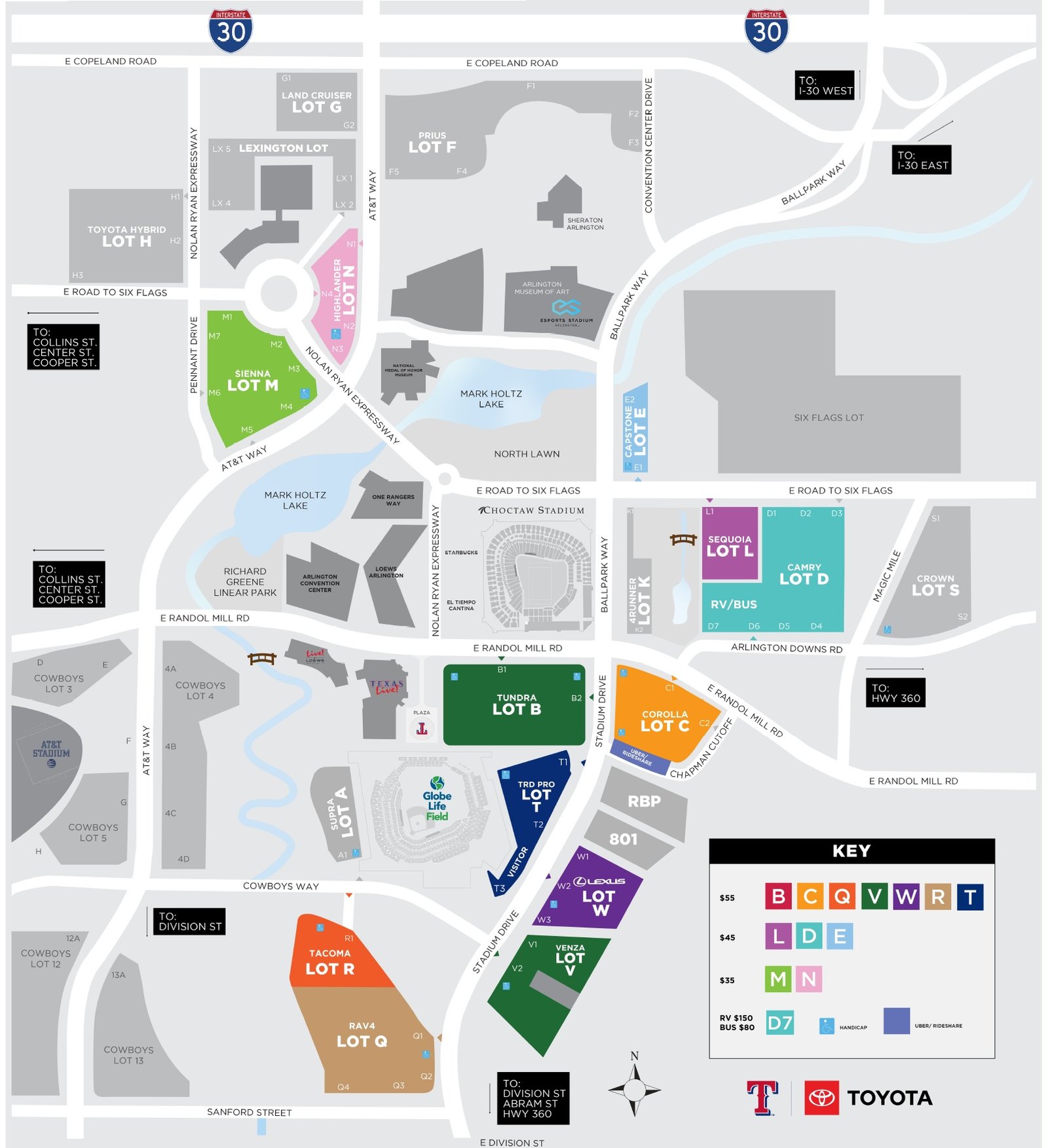 Globe Life Field Bruno Mars Concert Parking Map