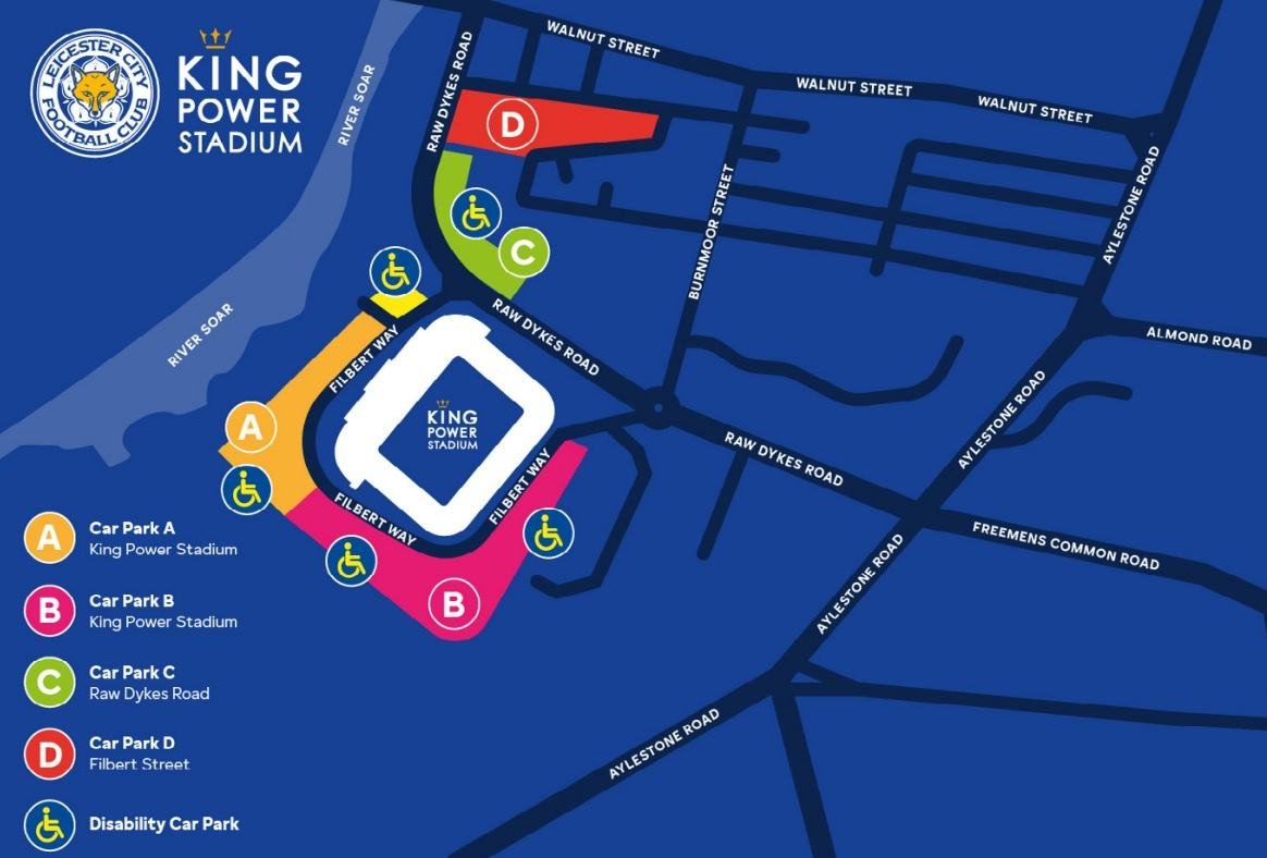 King Power Stadium Parking Map