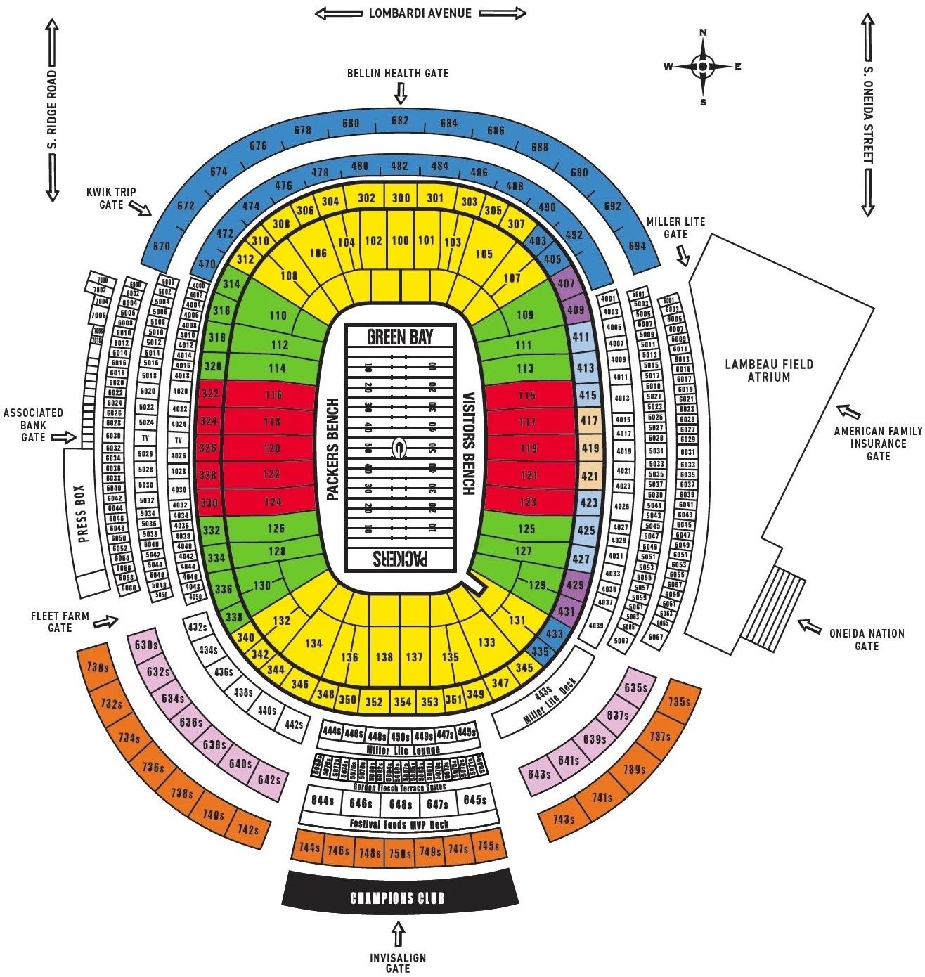 Lambeau Field Best Seats for NFL