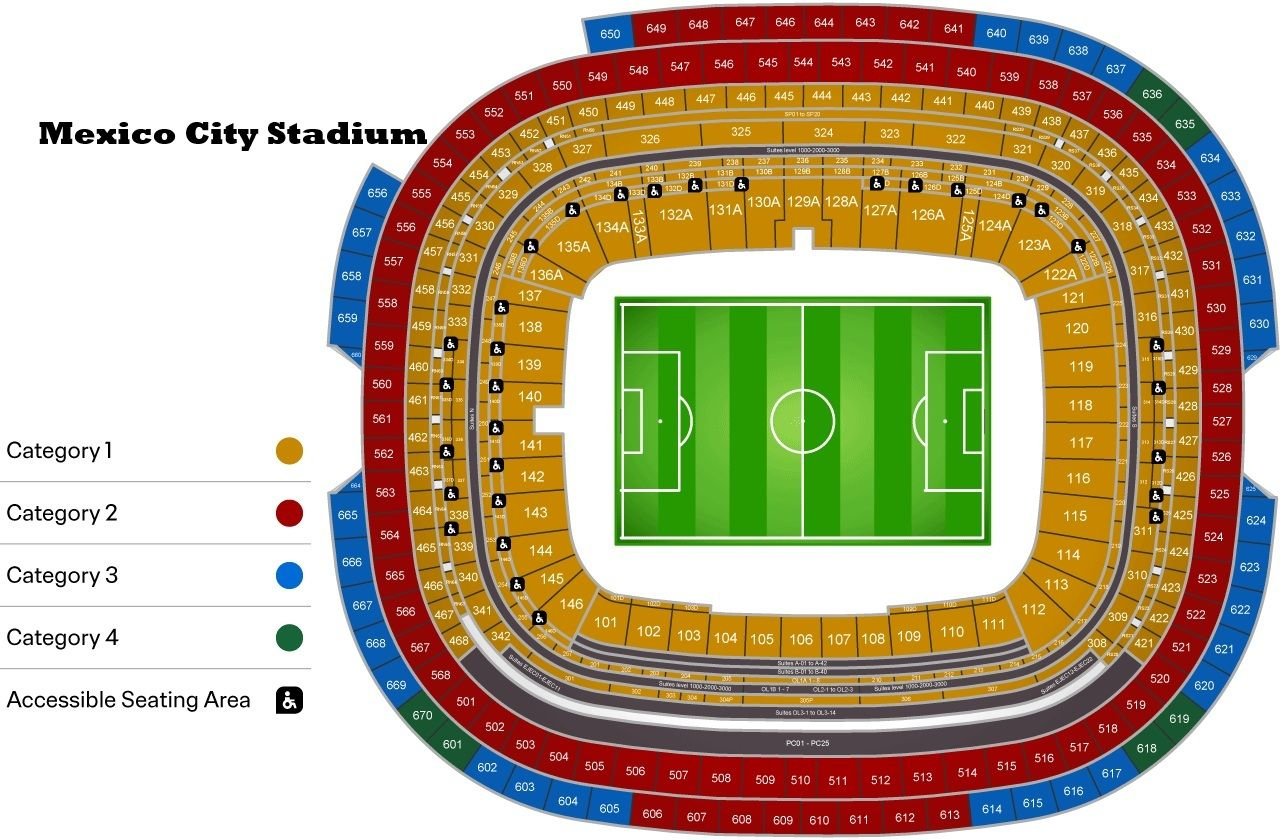 Mexico City Stadium Seating Chart FIFA World Cup 2026