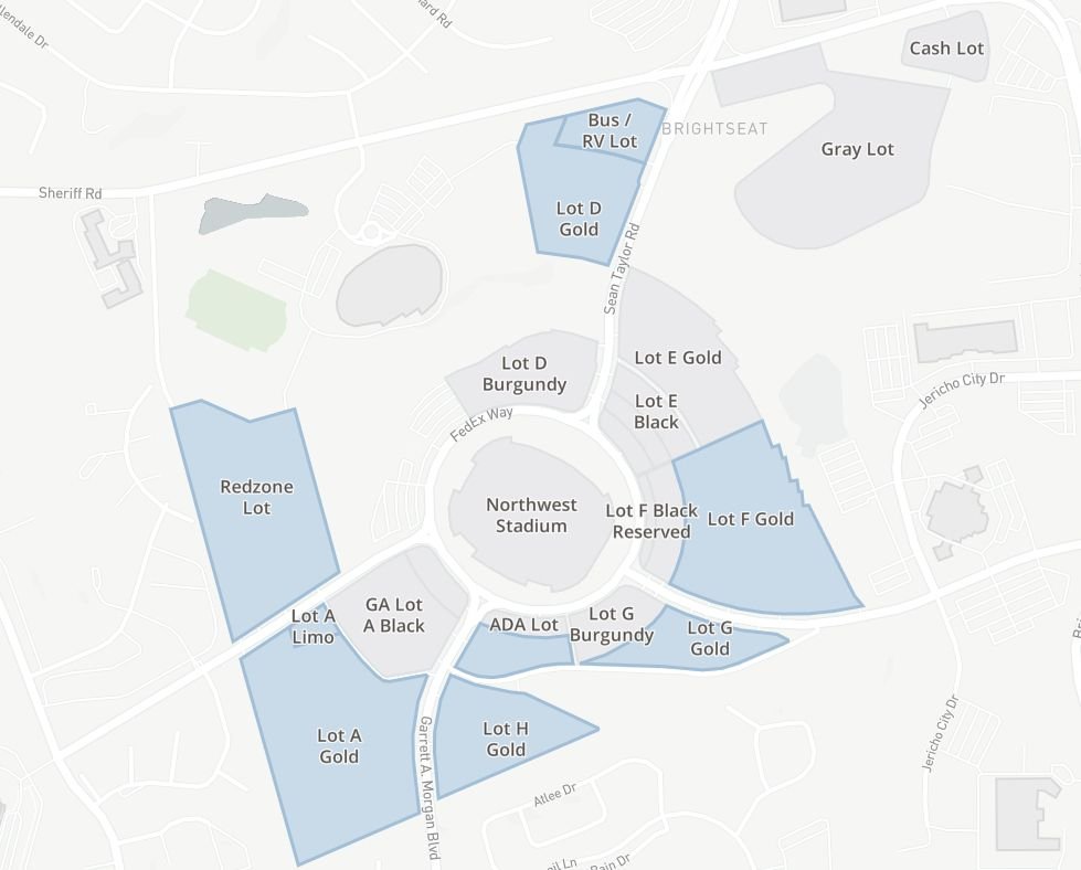 Northwest Stadium Bruno Mars Parking Map