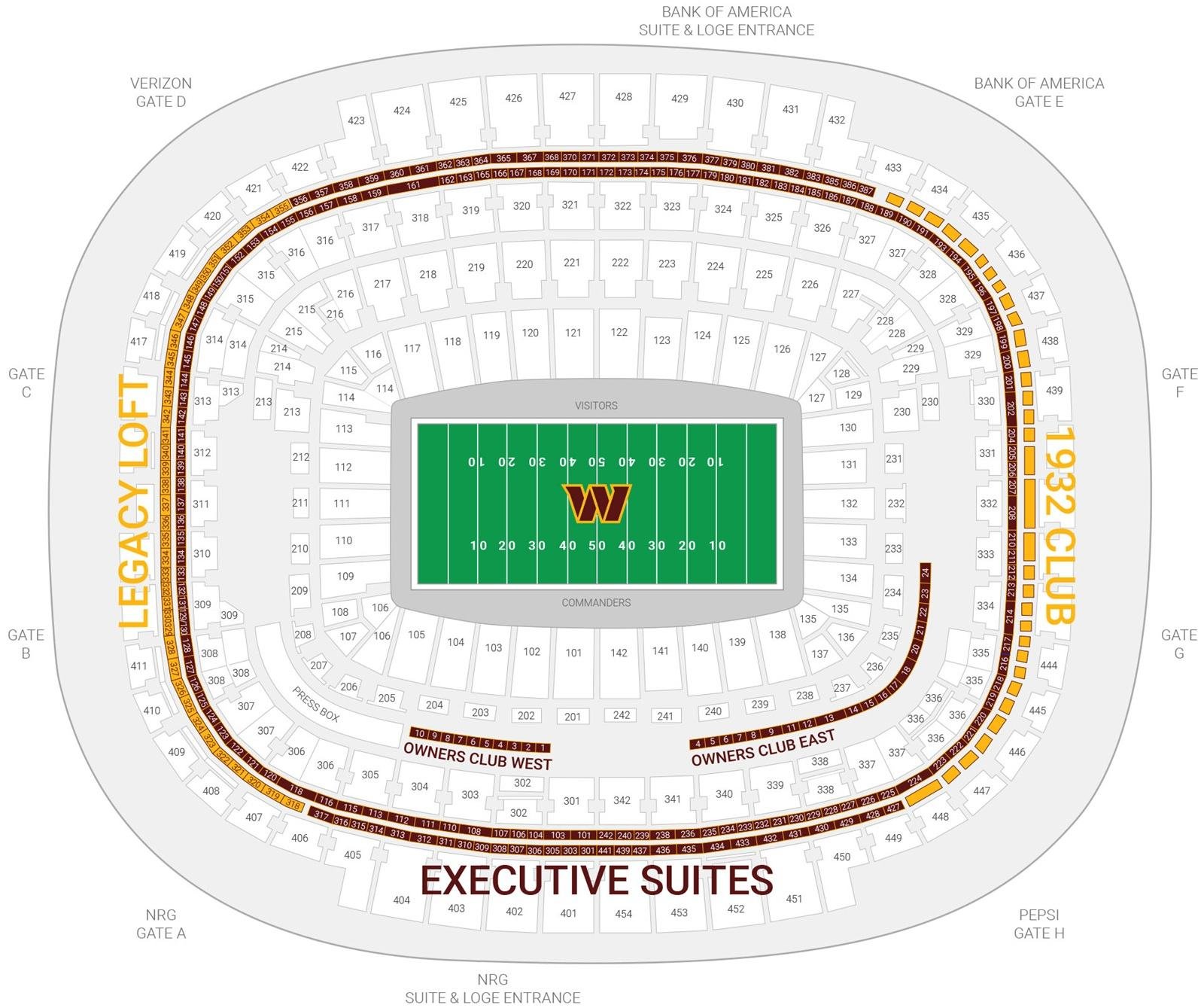 Northwest Stadium Bruno Mars Concert Premium Section and Suites