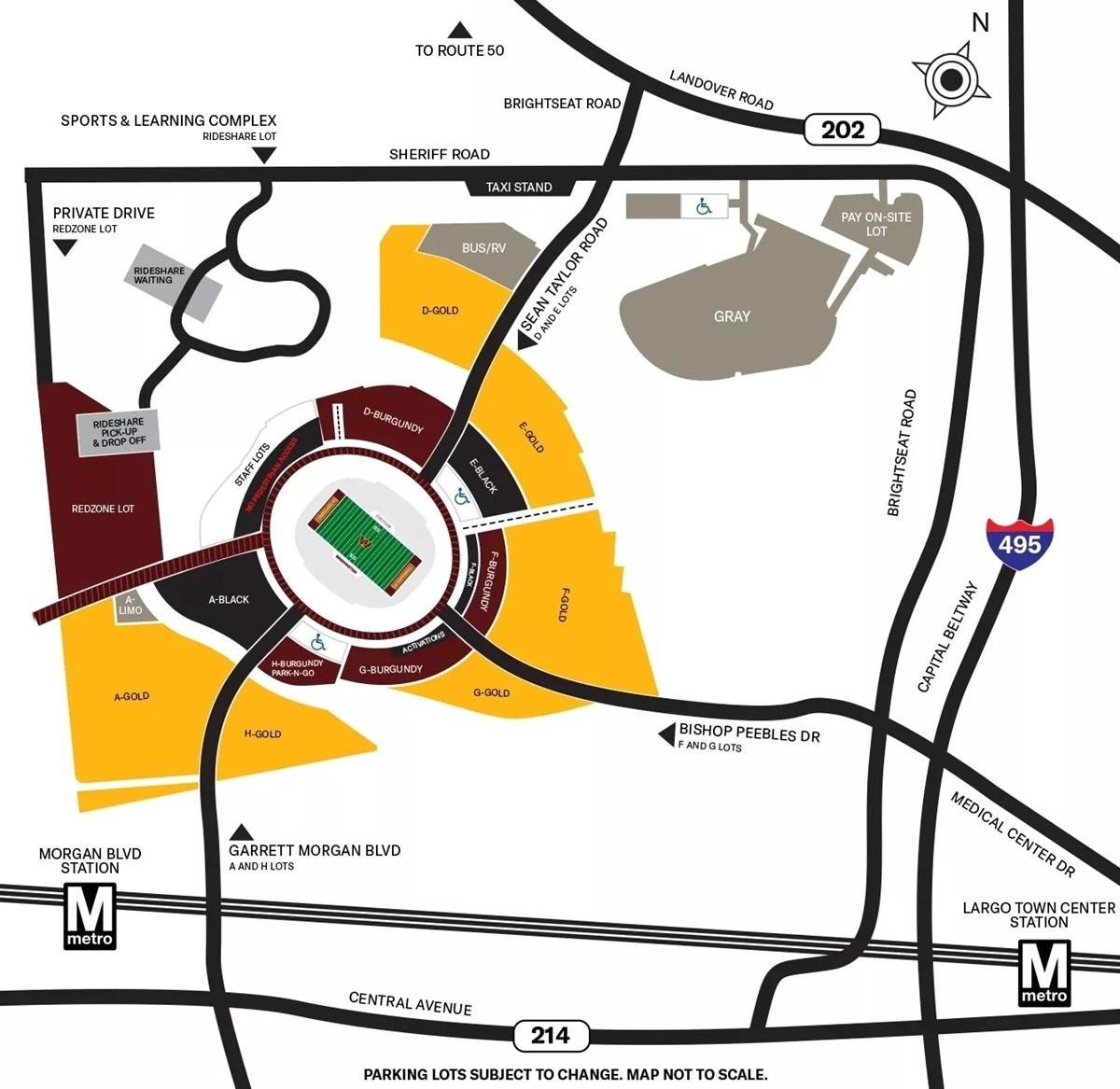 Northwest Stadium Parking Map