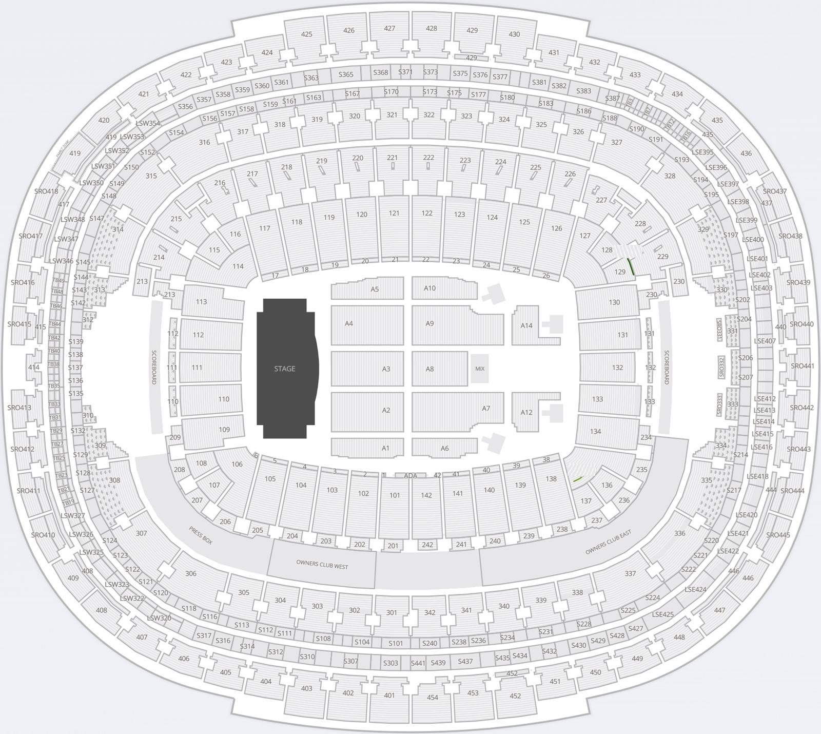Northwest Stadium Bruno Mars Seating Chart