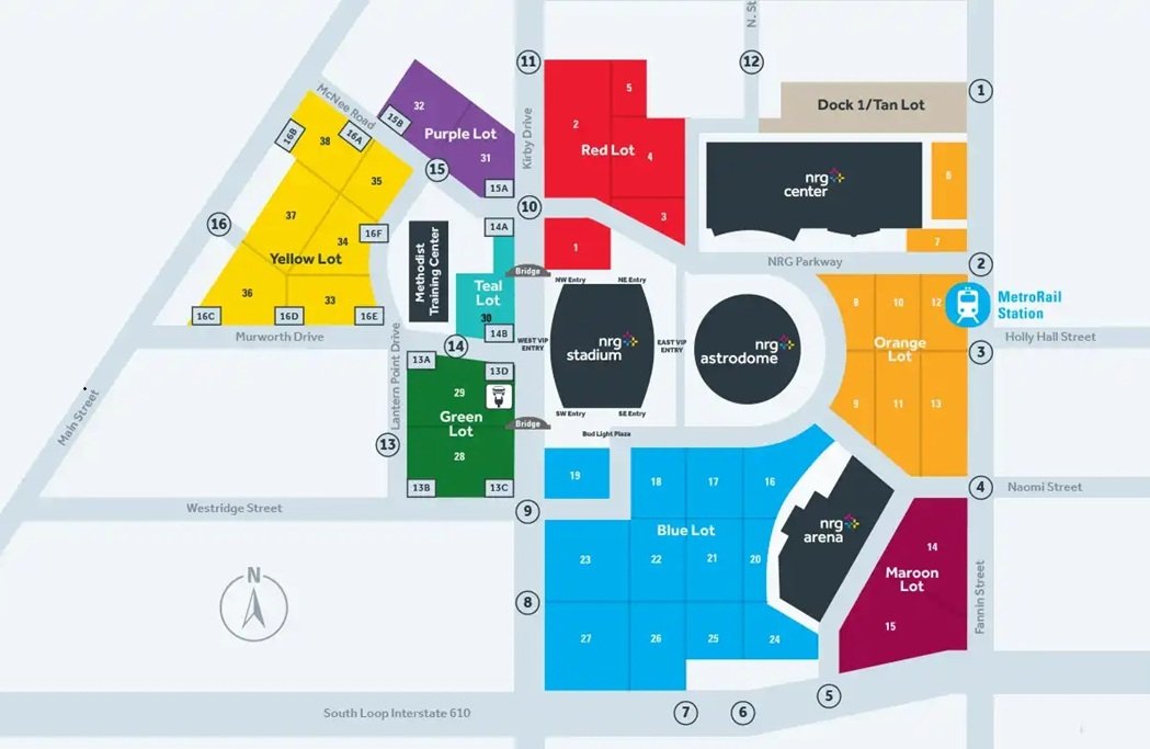 NRG Park Parking Map Bruno Mars Concert
