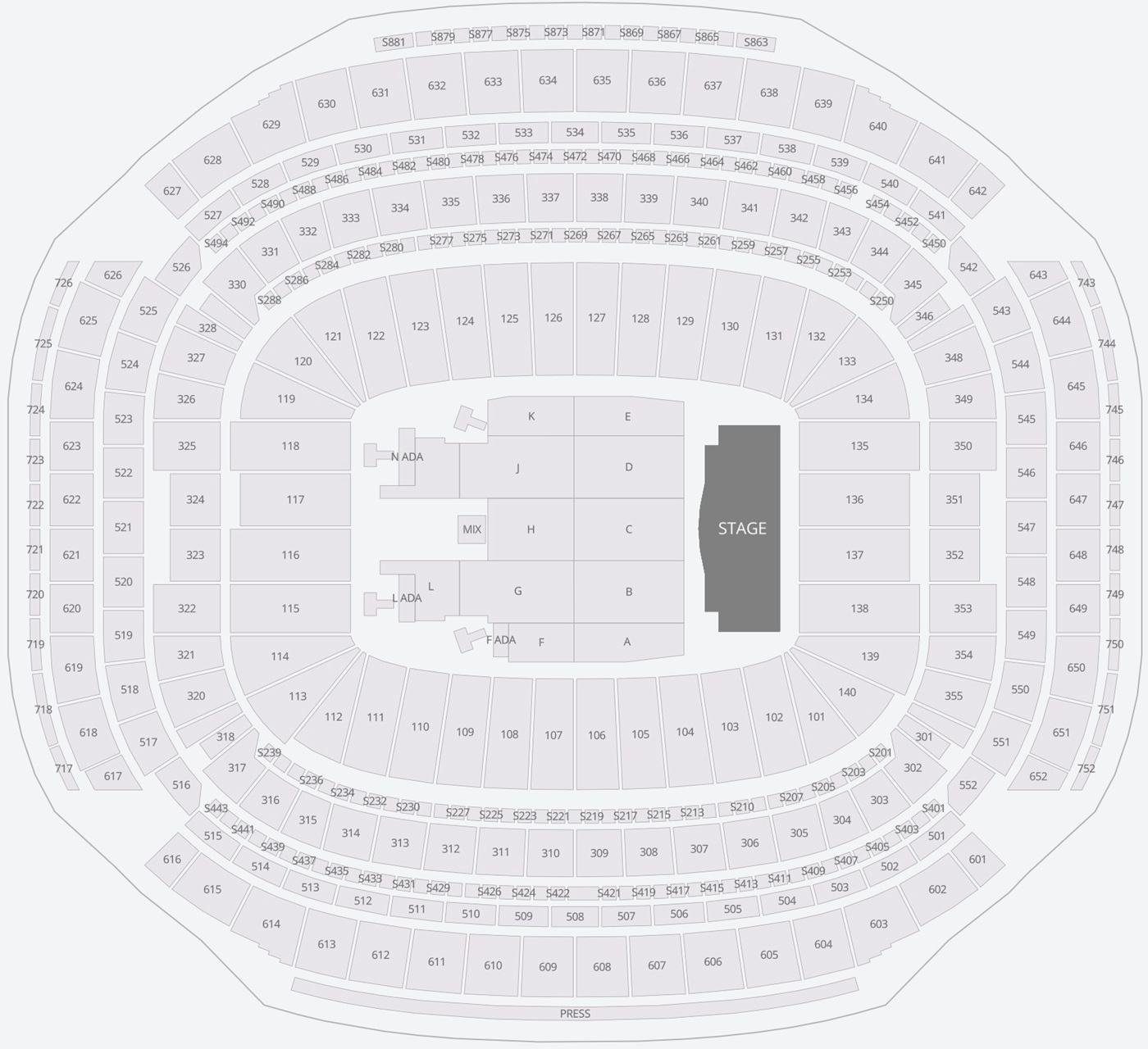 NRG Stadium Bruno Mars Concert Seating Chart