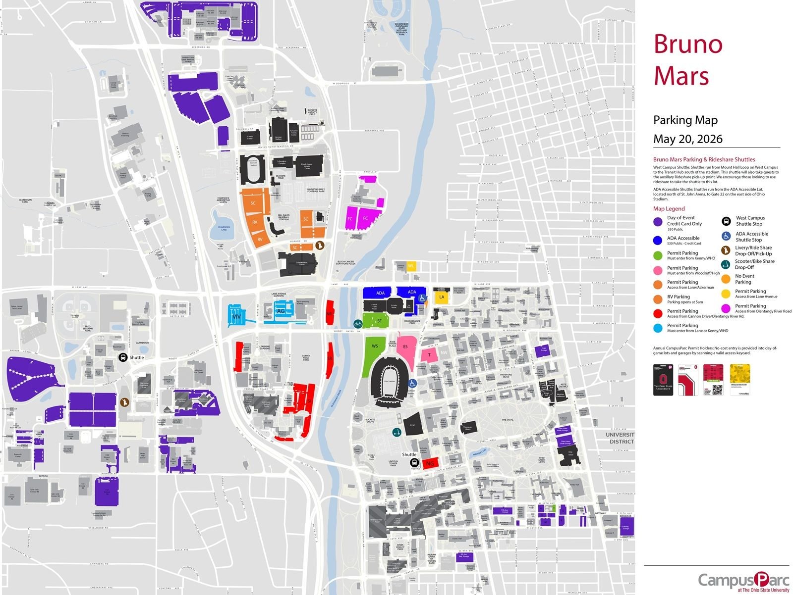 Ohio Stadium Bruno Mars Parking Map