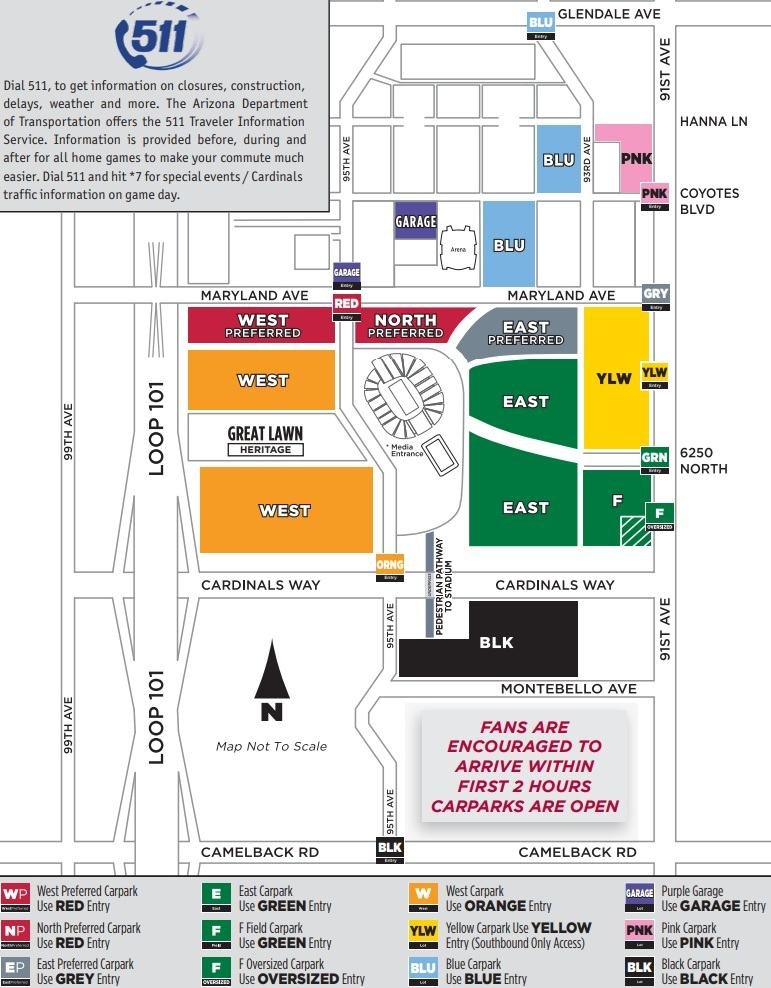 State Farm Stadium Access Map