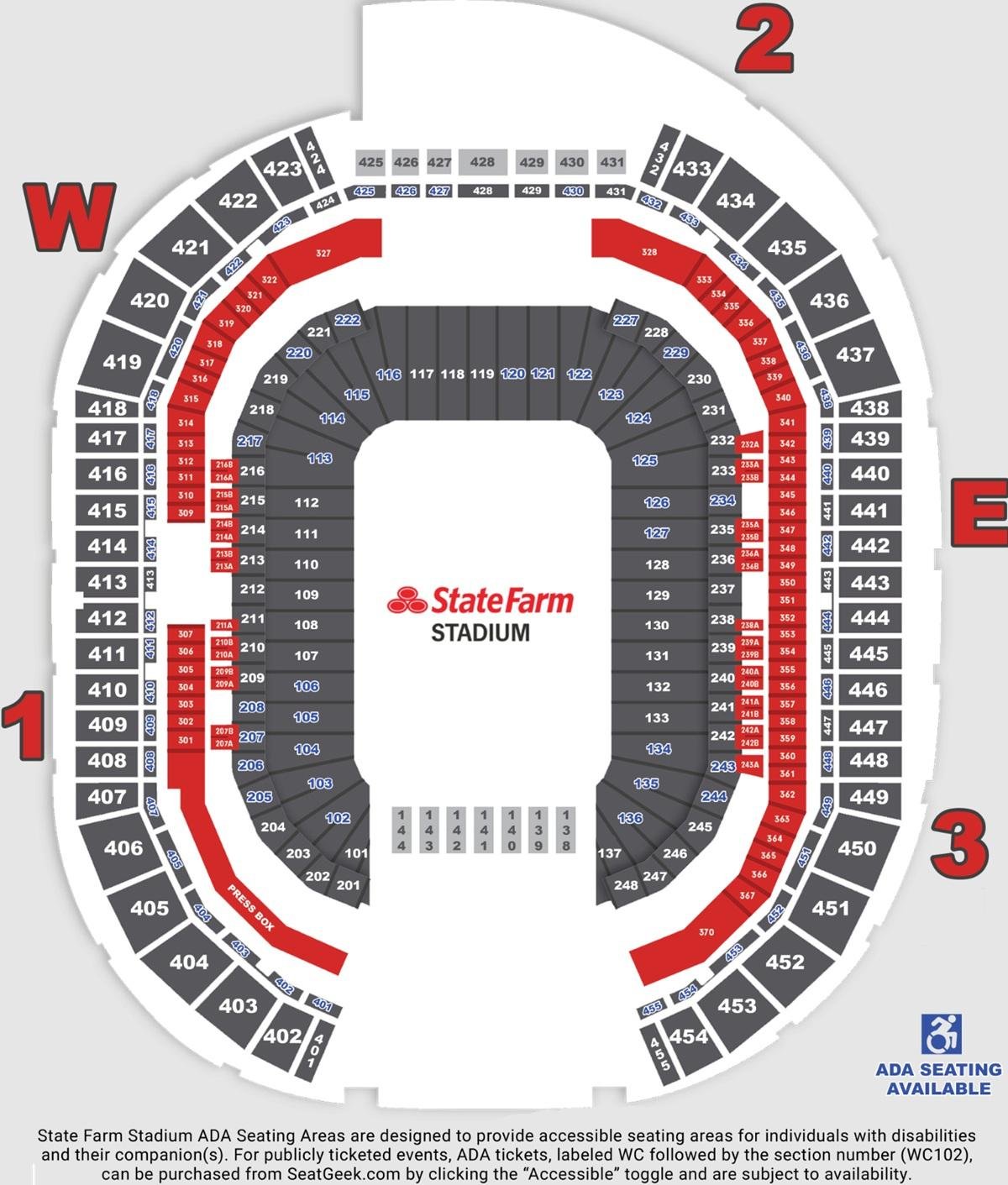 State Farm Stadium ADA Seat Map