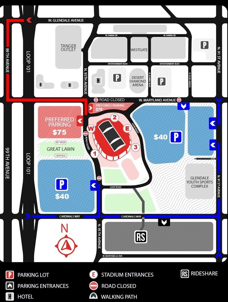 State Farm Stadium Parking Map for Concerts and Events