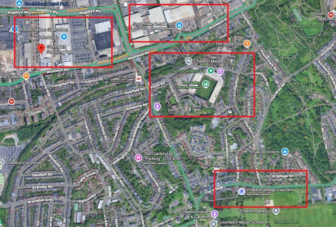 The Valley Parking Map