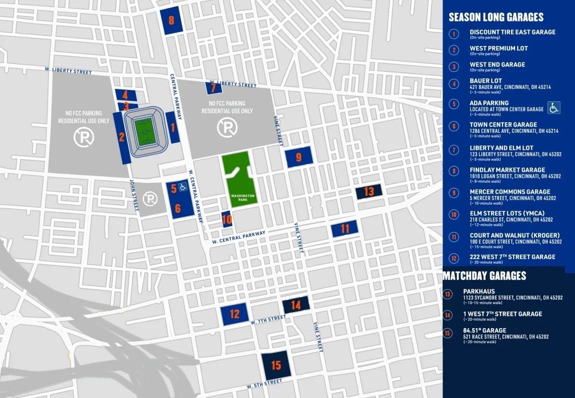 TQL Stadium Parking Map