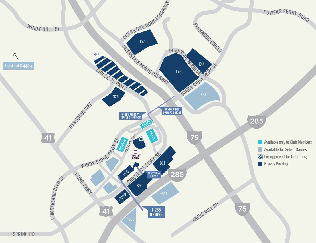 Truist Park Parking Map