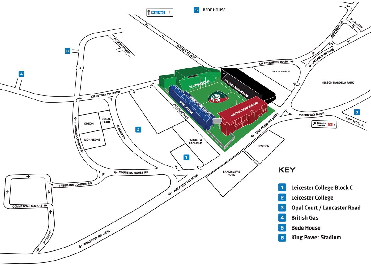 Welford Road Stadium Parking Map