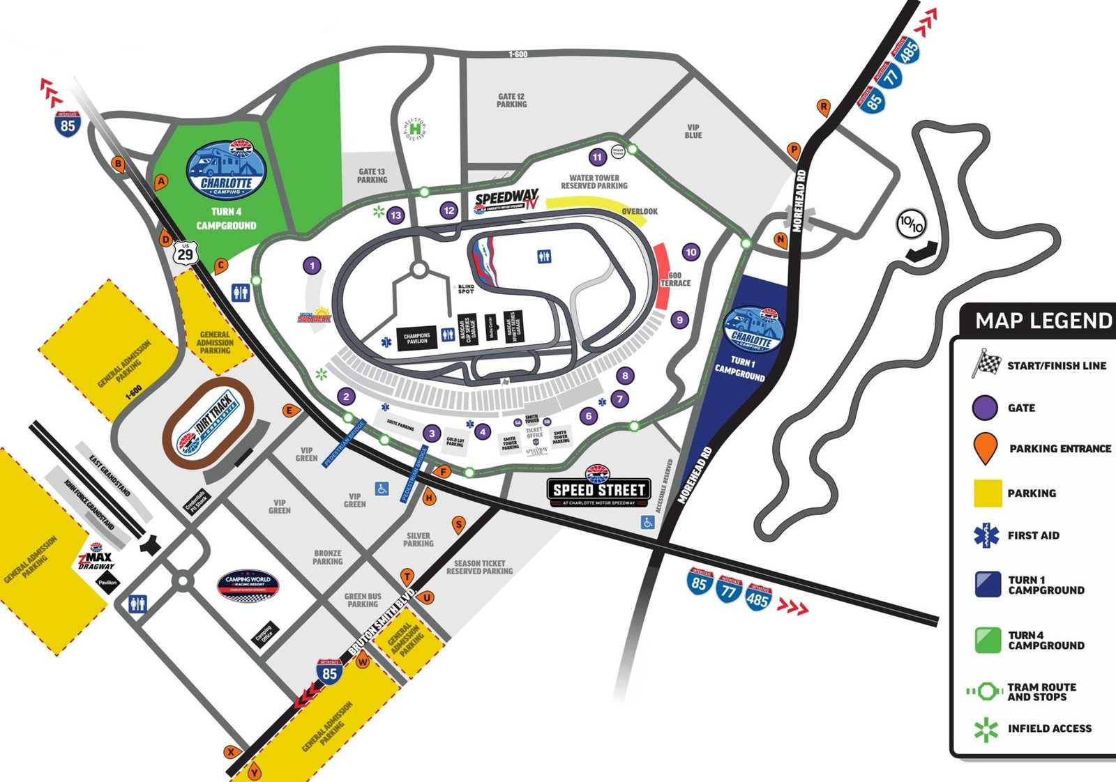 Charlotte Motor Speedway Parking Map