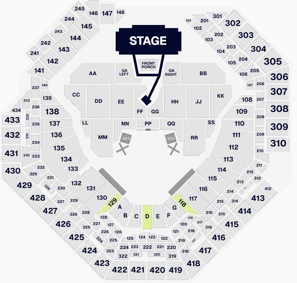 Citizens Bank Park Noah Kahan Seating Chart 26 June 2026