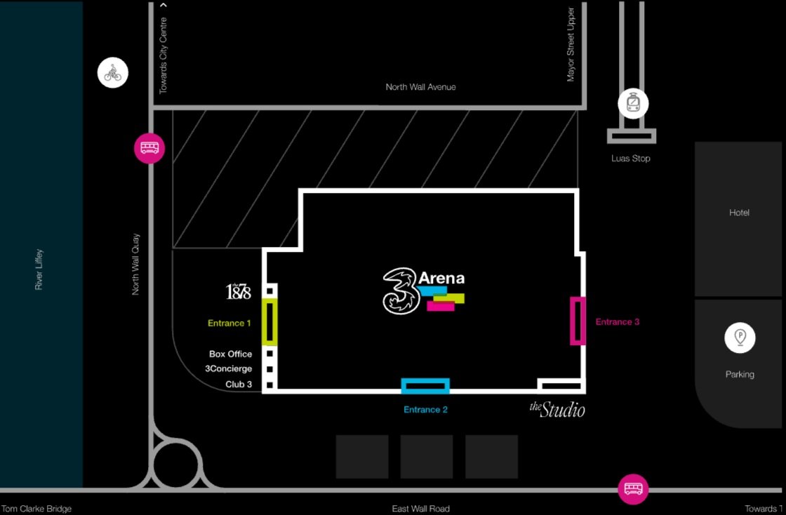 3Arena Parking Map