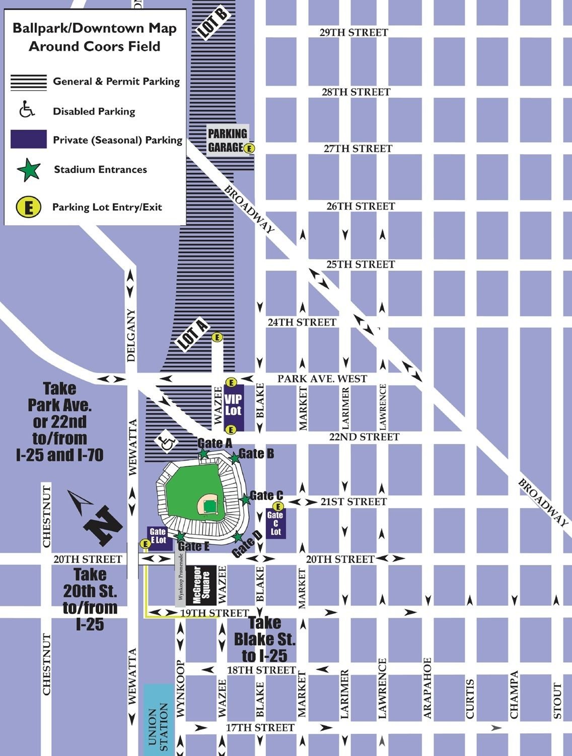 Coors Field Parking Map