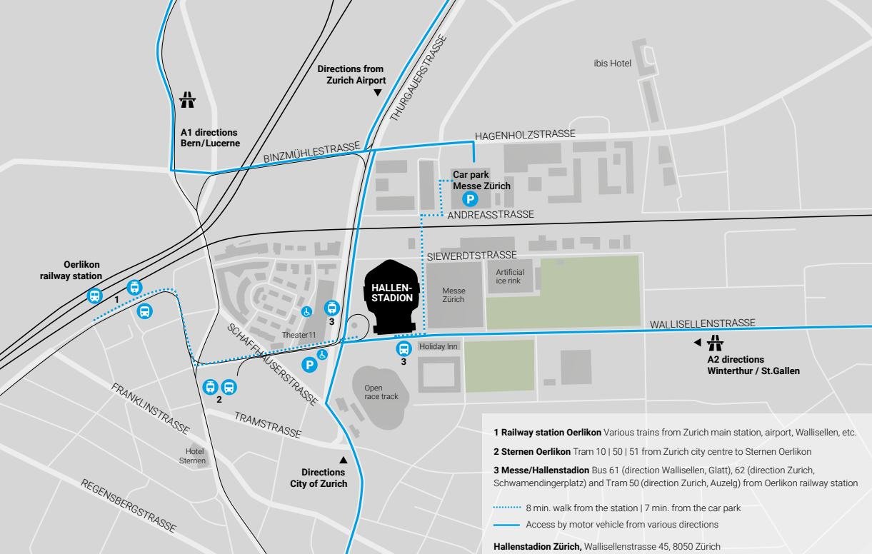 Hallenstadion Parking Map