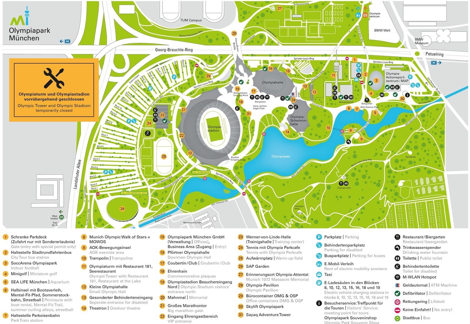 Olympiahalle Munich Parking Layout Map