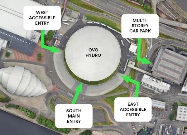 Ovo Hydro Parking Map