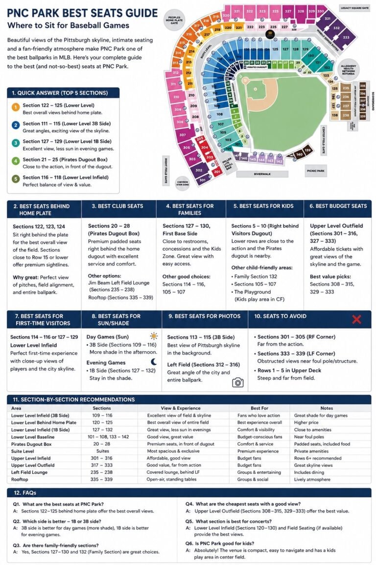 PNC Park Best Seats: Where to Sit for Baseball & Concerts (2026)