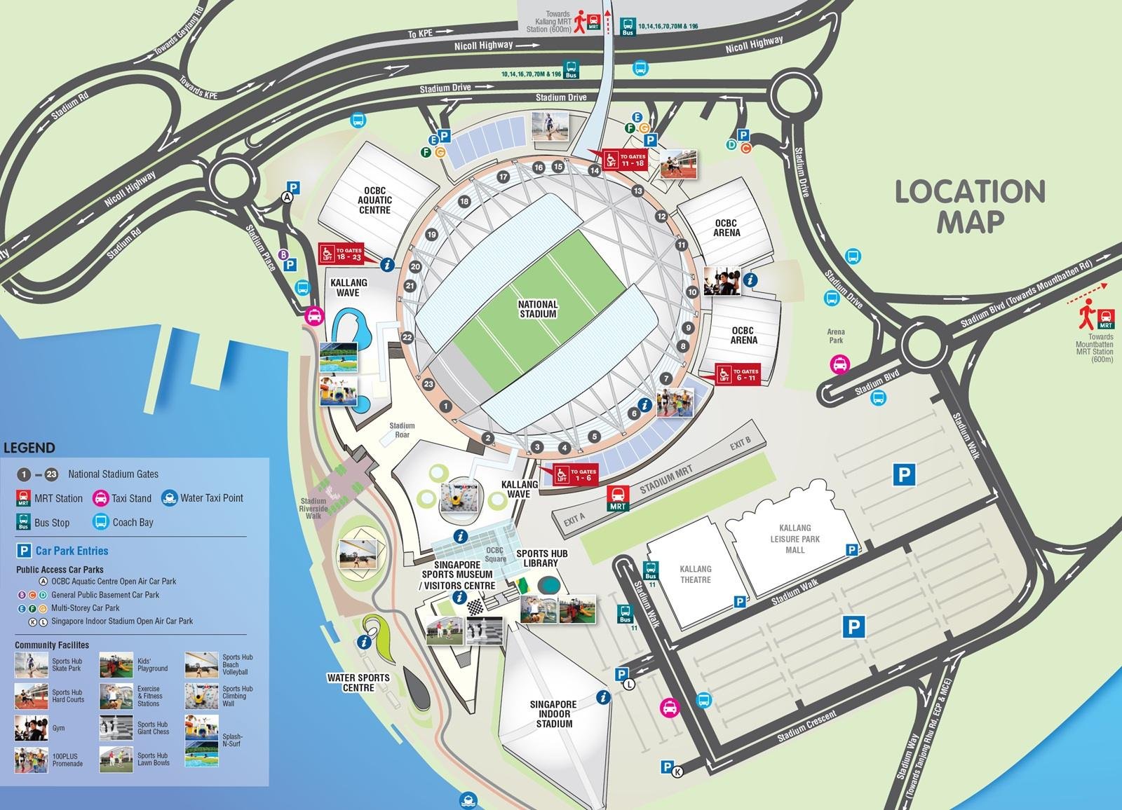 Singapore Indoor Stadium Parking Map and Transport