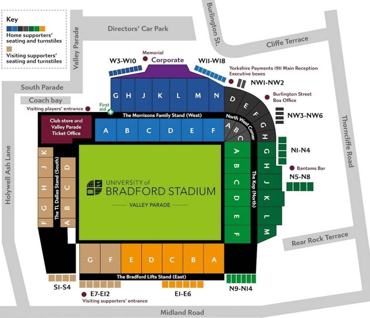 University of Bradford Stadium Layout