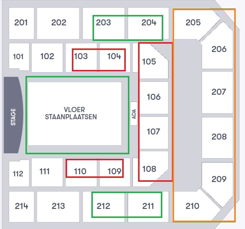 Ziggo Dome Best Seats