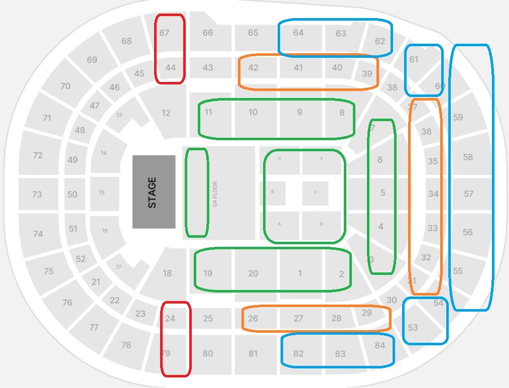 Alex Warren Afterpay Arena Best Seats