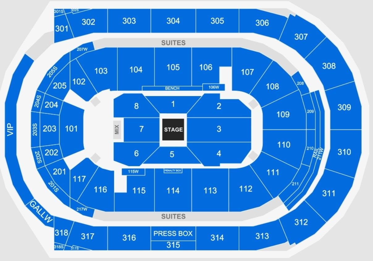 Canada Life Place Concert Seating Chart in Centre Stage Layout