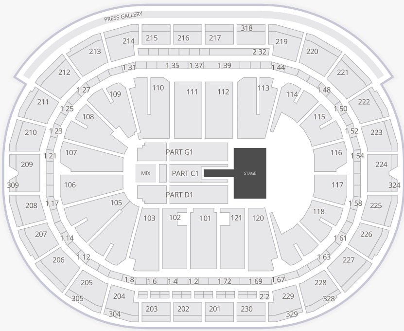 Videotron Centre Concert Map