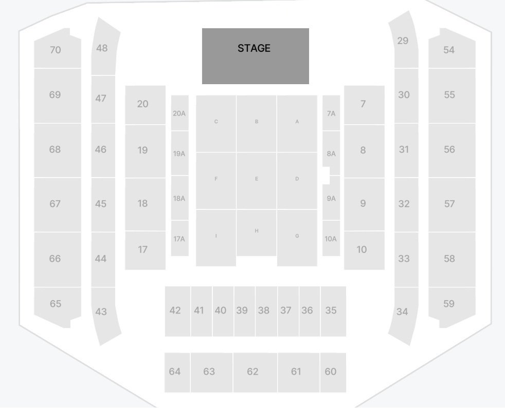 John Cain Arena Concert Map