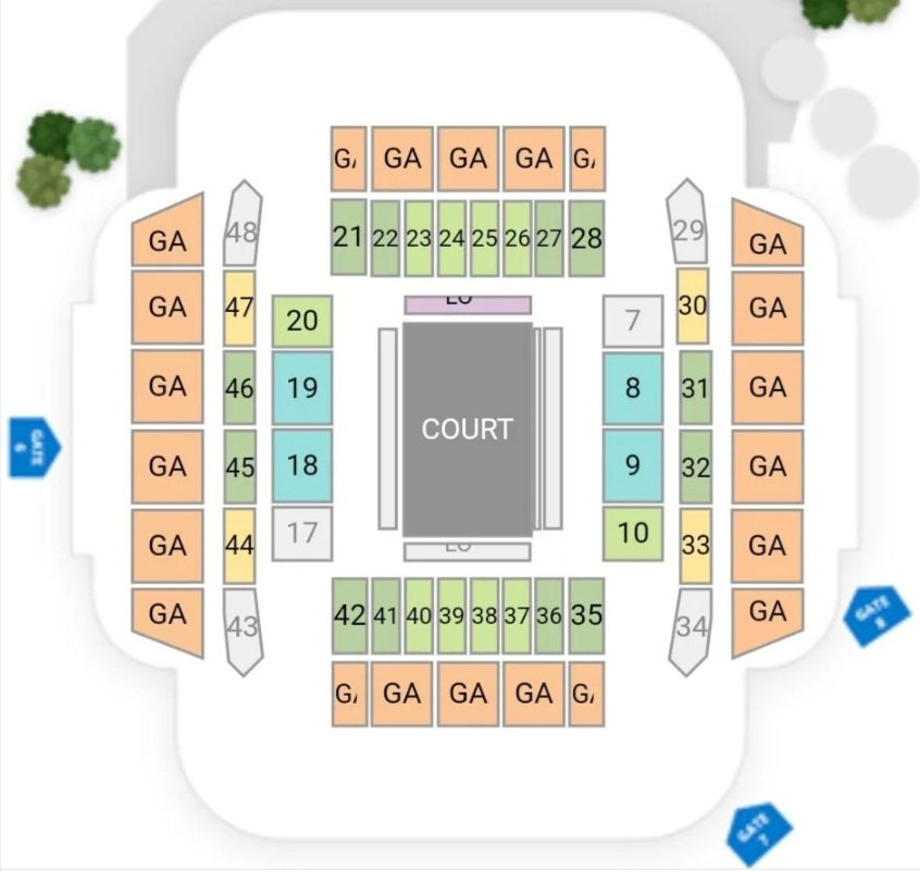 John Cain Arena Seat Map for Netball