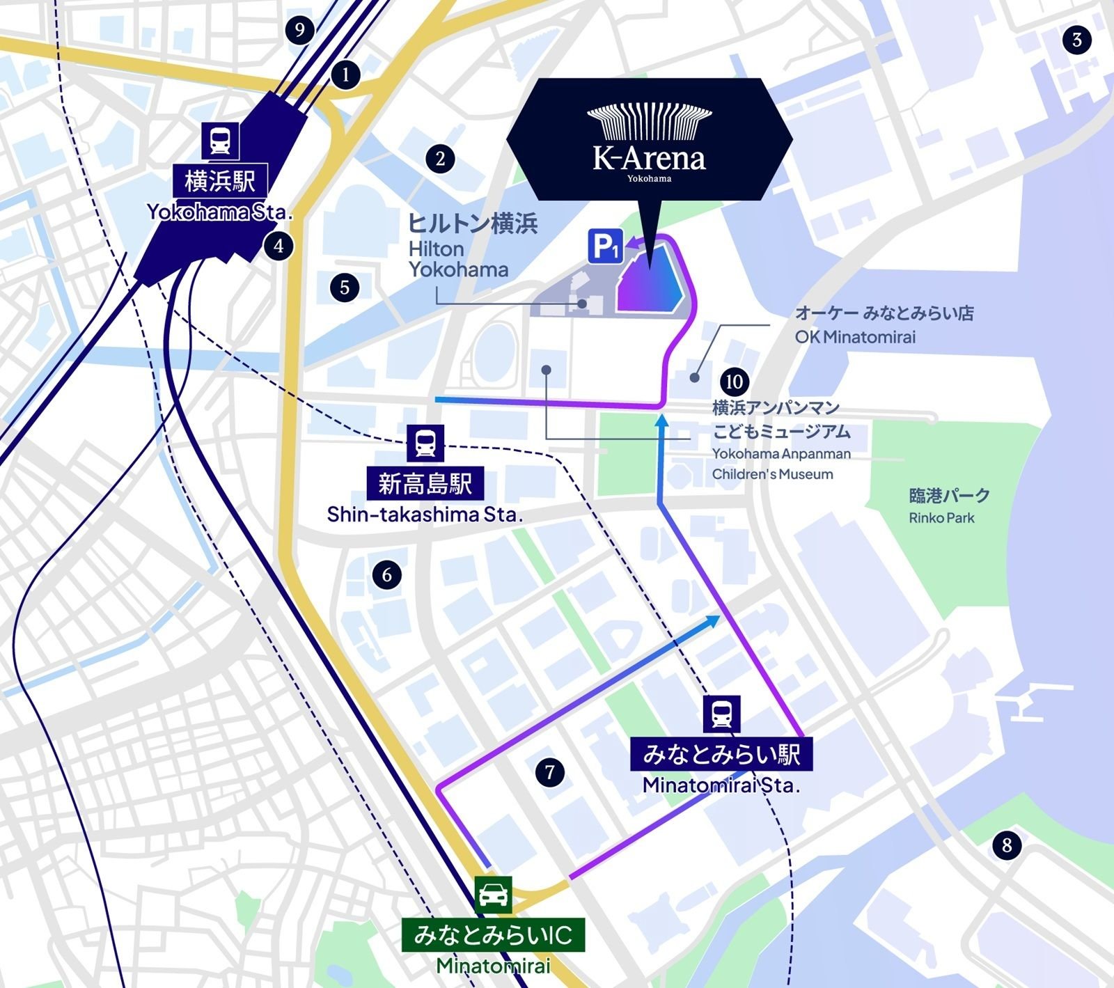 K Arena Yokohama Parking Map