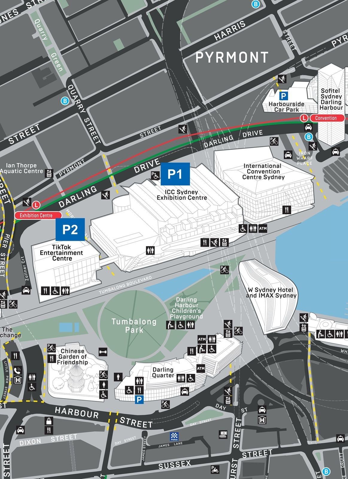 TikTok Entertainment Centre Parking Map