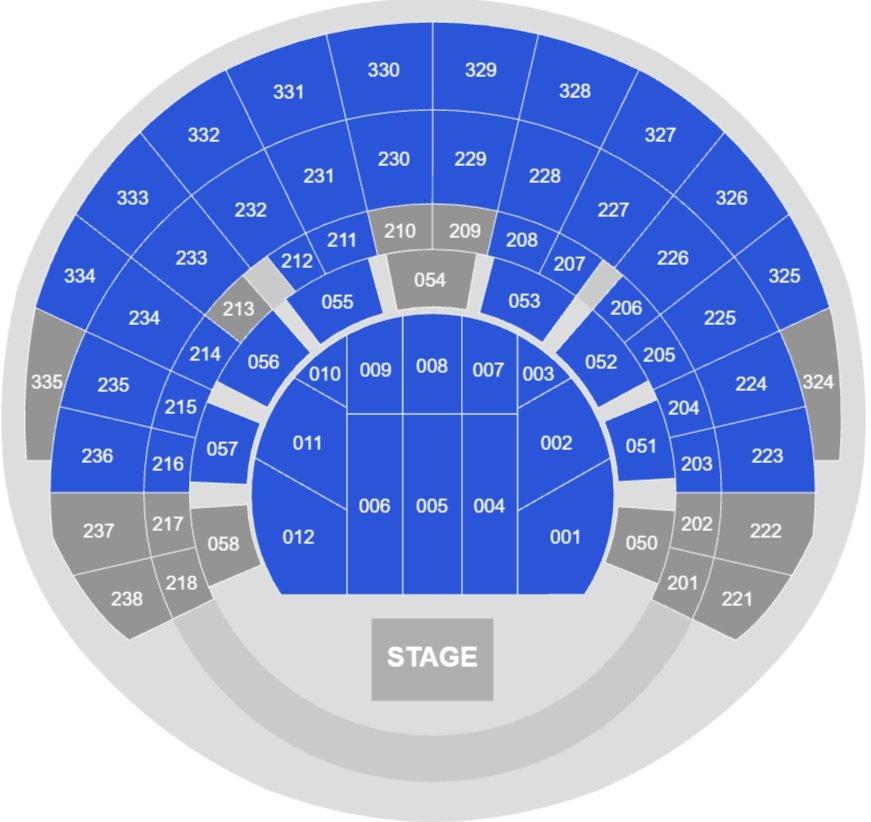 Two Doors Down OVO Hydro Seating Plan