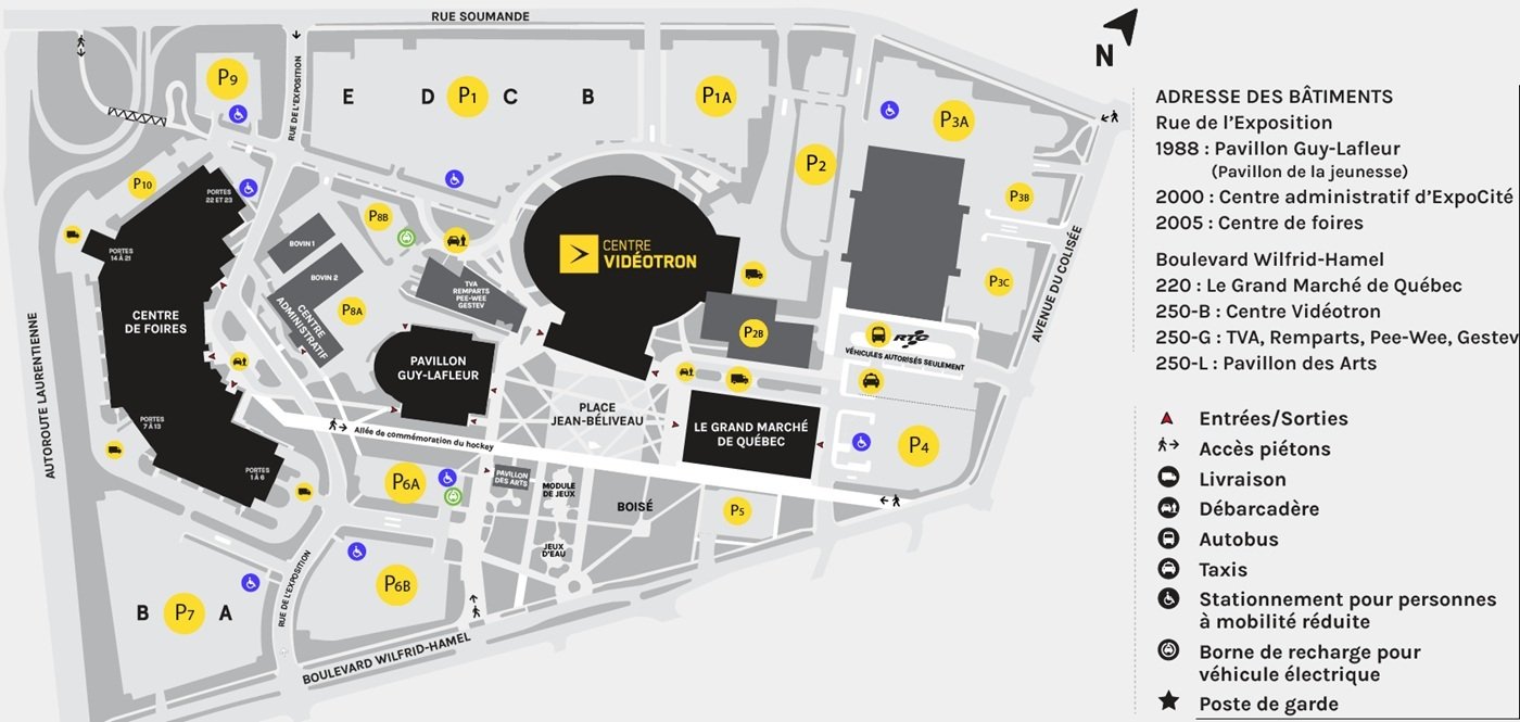 Videotron Centre Parking Map