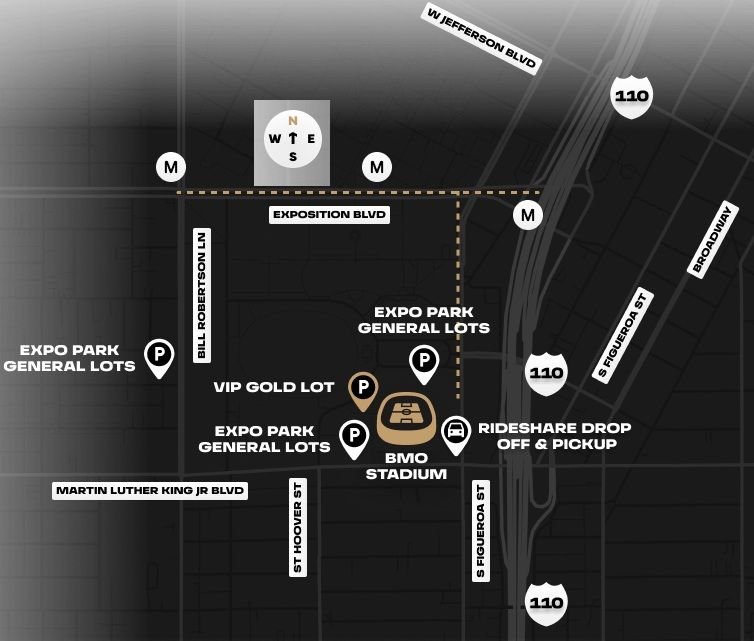 BMO Stadium Parking Map