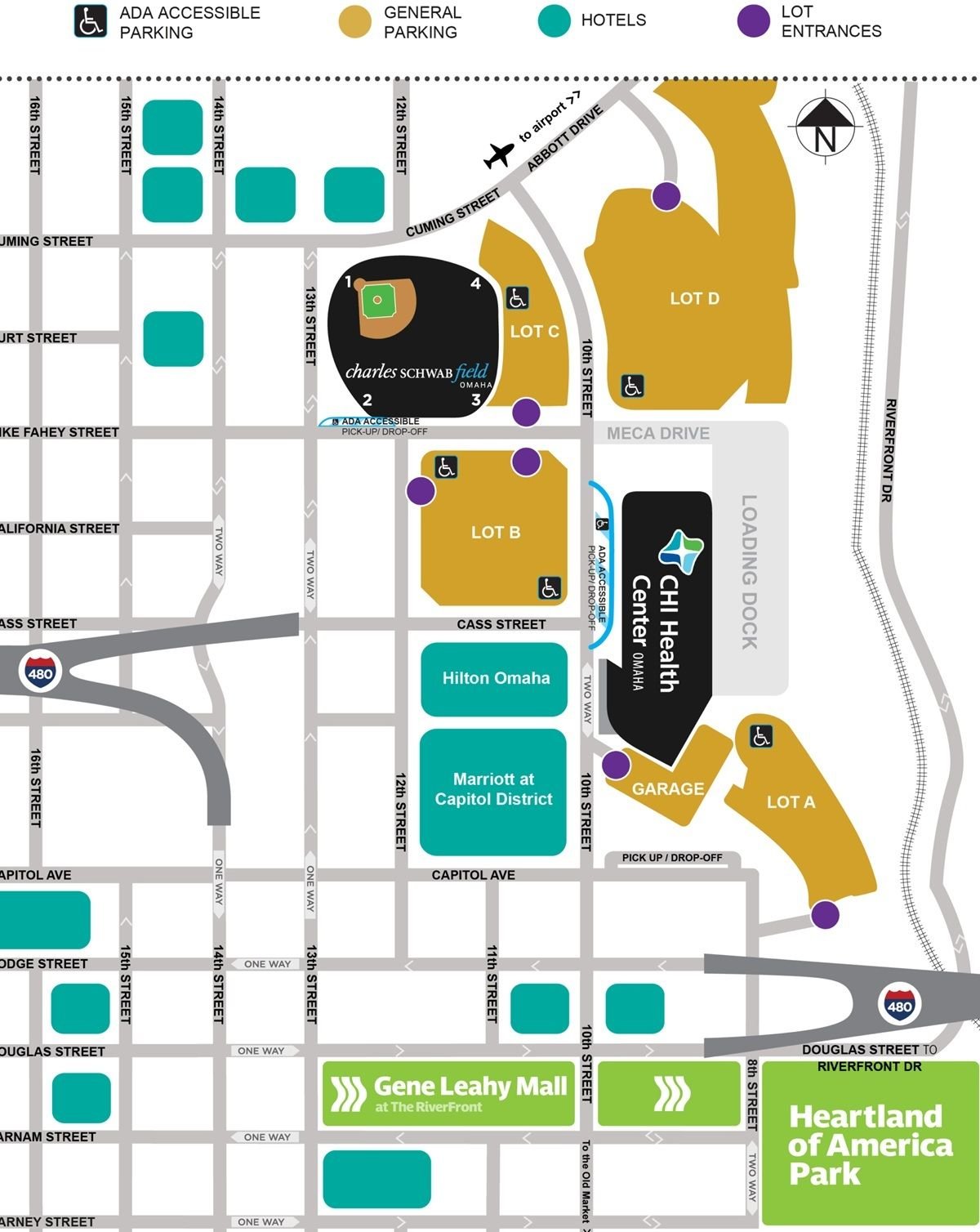 CHI Health Center Omaha Parking Map