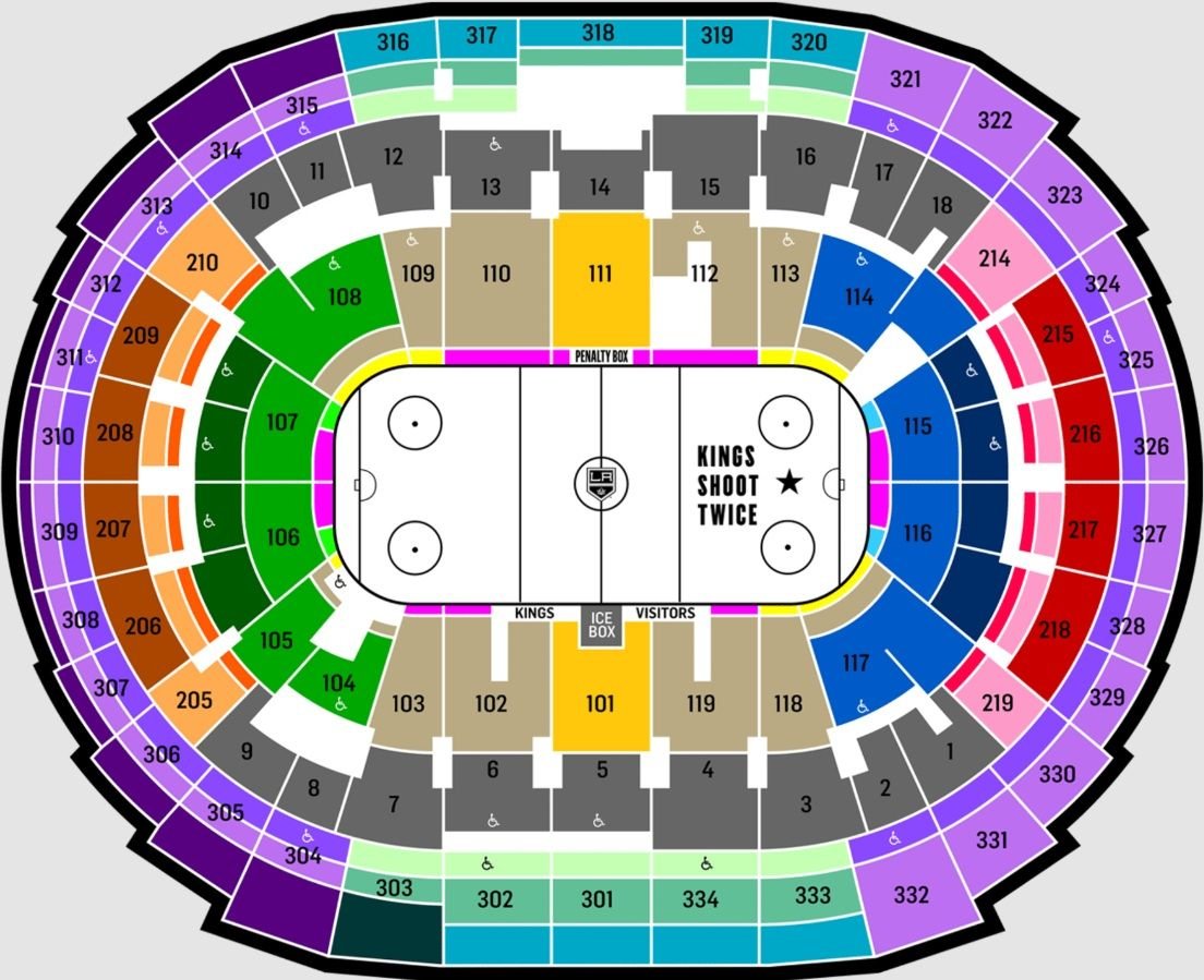 Crypto com Arena Best Seats with Categories on Color Coded Map