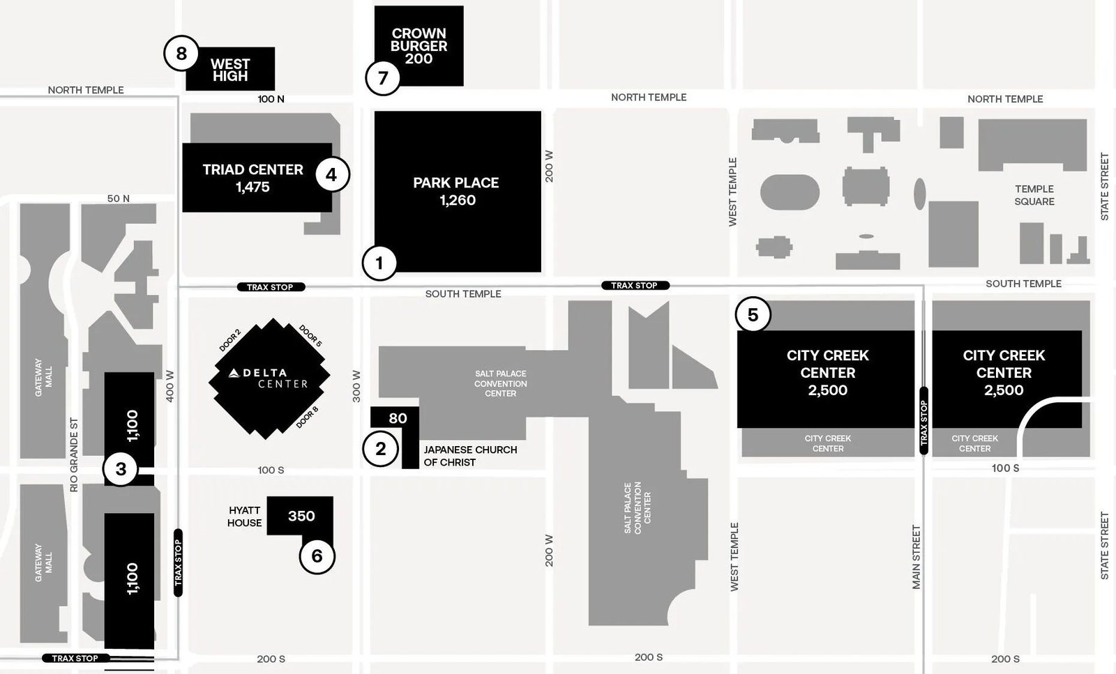 Delta Center Parking Map