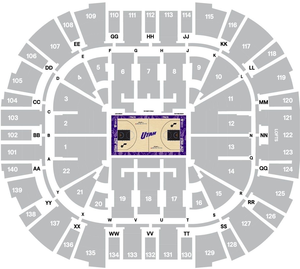 Delta Center Seating Chart for Basketball