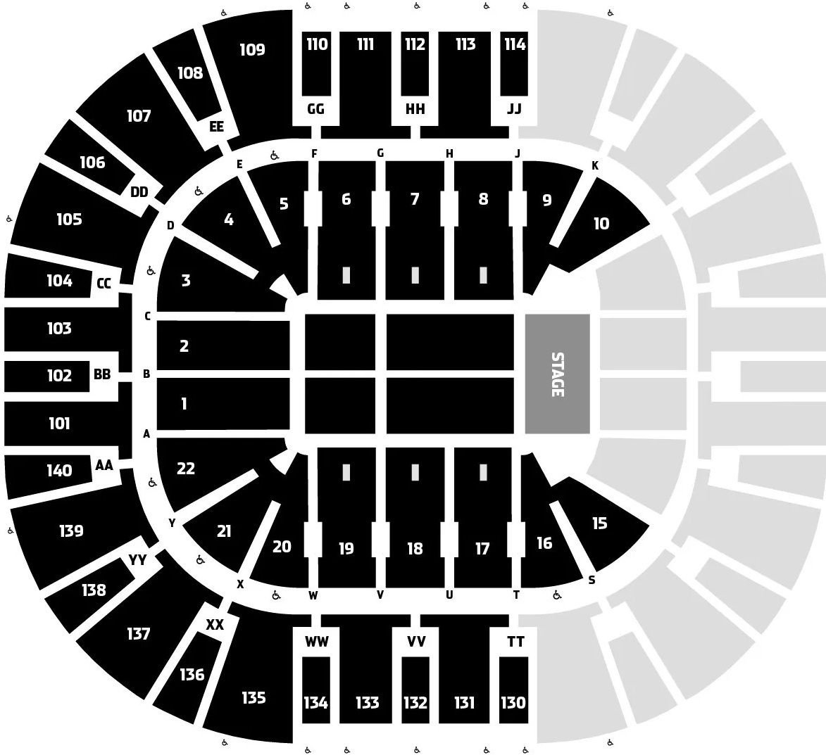 Delta Center Concert Seating Chart End Stage