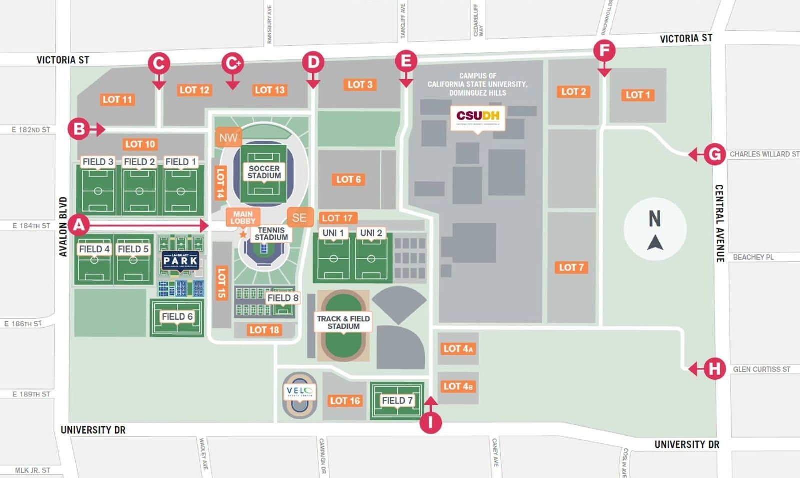 Dignity Health Sports Park Parking Map
