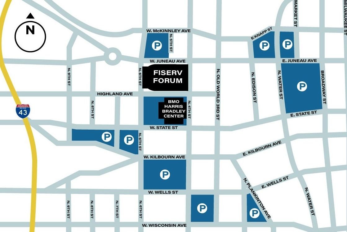 Fiserv Forum Parking Map