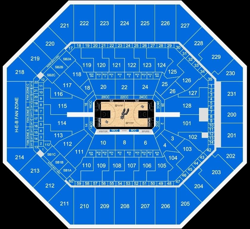 Frost Bank Center Seat Map