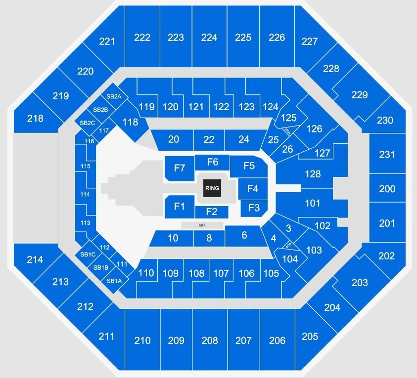 Frost Bank Center WWE Boxing Seat Map